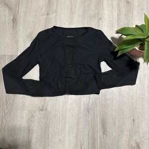 lululemon athletica Black Long Sleeve Crop Top